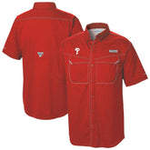Philadelphia Phillies Columbia Omni-Wick Low Drag Offshore Button-Up Shirt - Red - Columbia Online