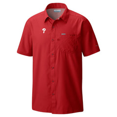 Philadelphia Phillies Columbia Slack Tide Omni-Wick Button-Up Camp Shirt - Red - Columbia Discount