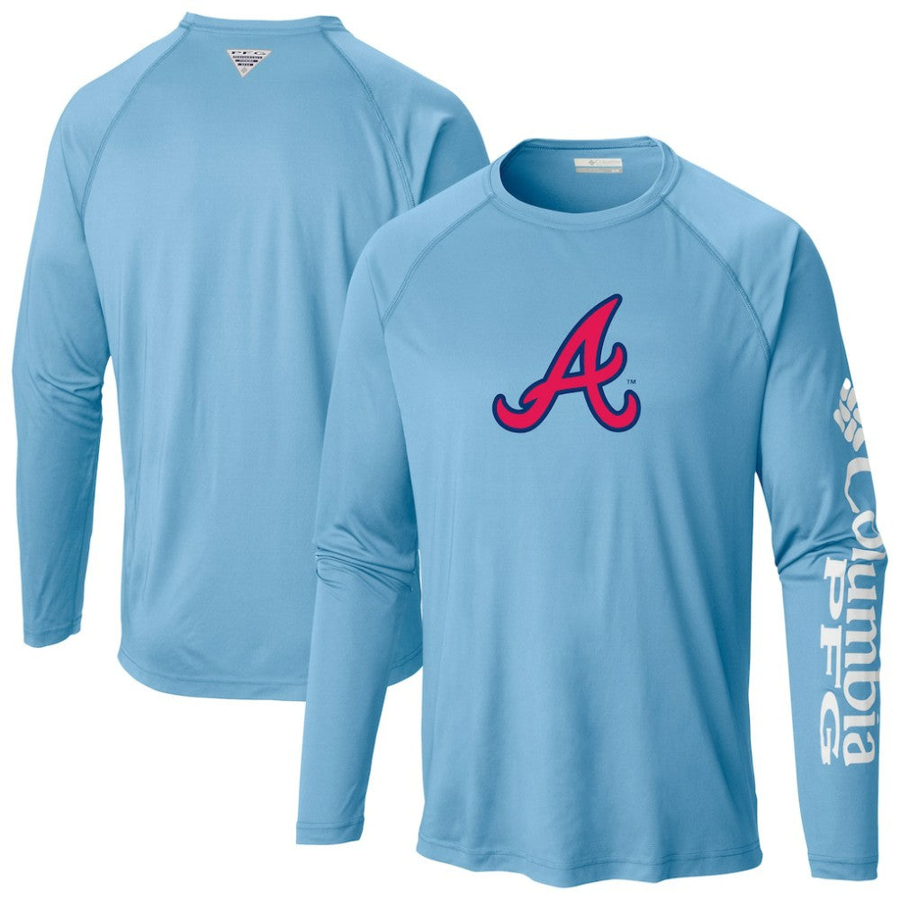 Atlanta Braves Columbia Terminal Tackle Long Sleeve T-Shirt - Light Blue - Columbia Sale