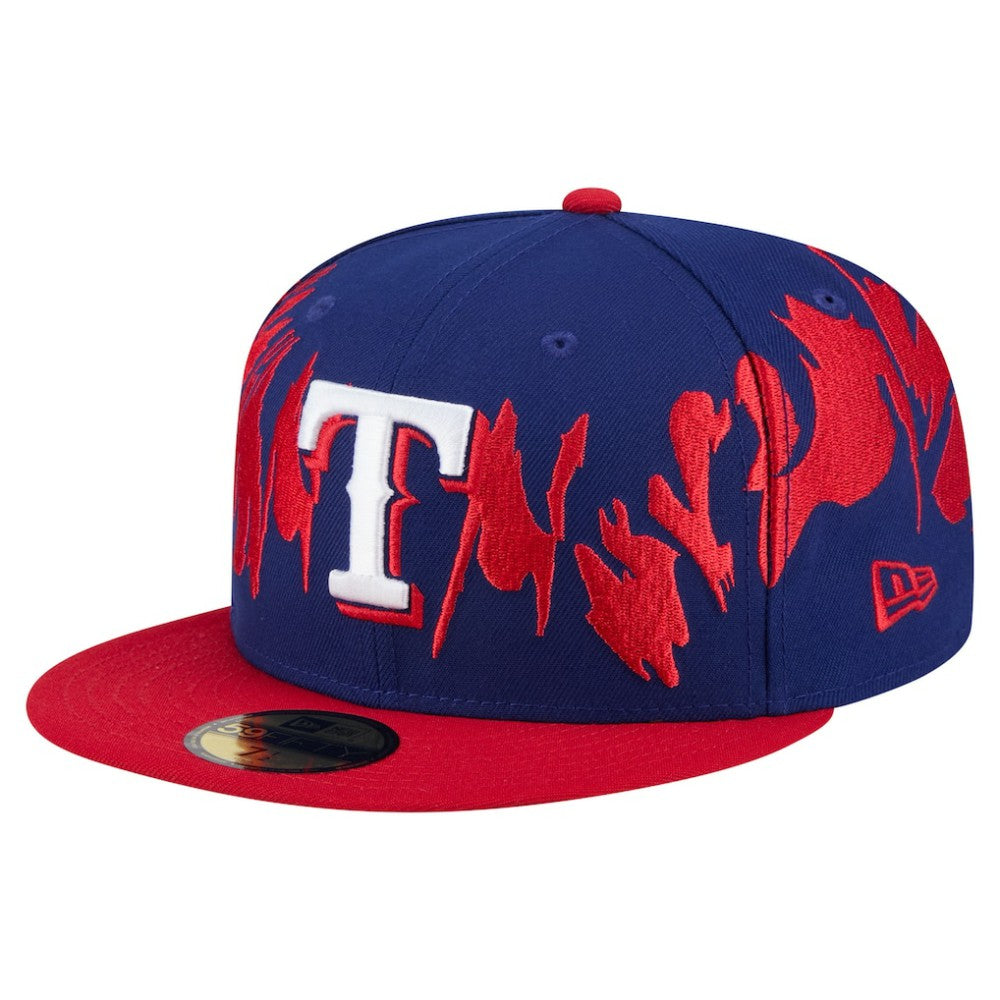 Texas Rangers New Era Retro Pattern 59FIFTY Fitted Hat - Royal/Red - New Era Lifestyle