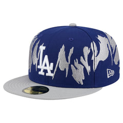 Los Angeles Dodgers New Era Retro Pattern 59FIFTY Fitted Hat - Navy/Gray - New Era Discount