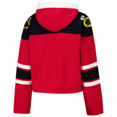 Chicago Blackhawks '47 Women's Cropped Superior Lacer Pullover Hoodie - Red - NHL 202318475