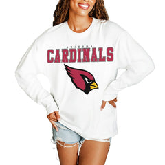 Arizona Cardinals Gameday Couture Women's Big Goals Oversized Long Sleeve T-Shirt White