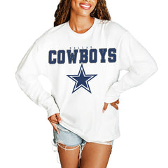 Dallas Cowboys Gameday Couture Women's Big Goals Oversized Long Sleeve T-Shirt White