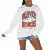 Denver Broncos Gameday Couture Women's Time Out Oversized Long Sleeve T-Shirt White