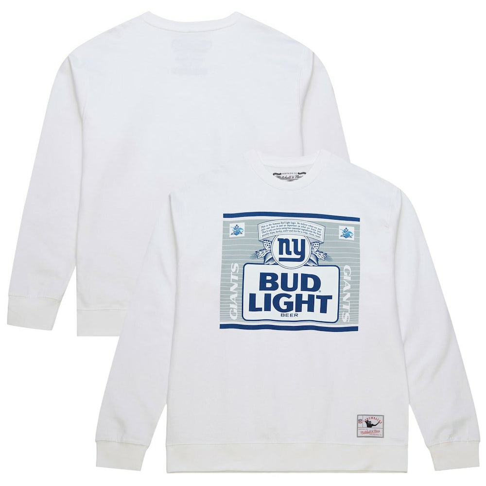 Mitchell & Ness New York Giants x Bud Light The Crest Pullover Sweatshirt White