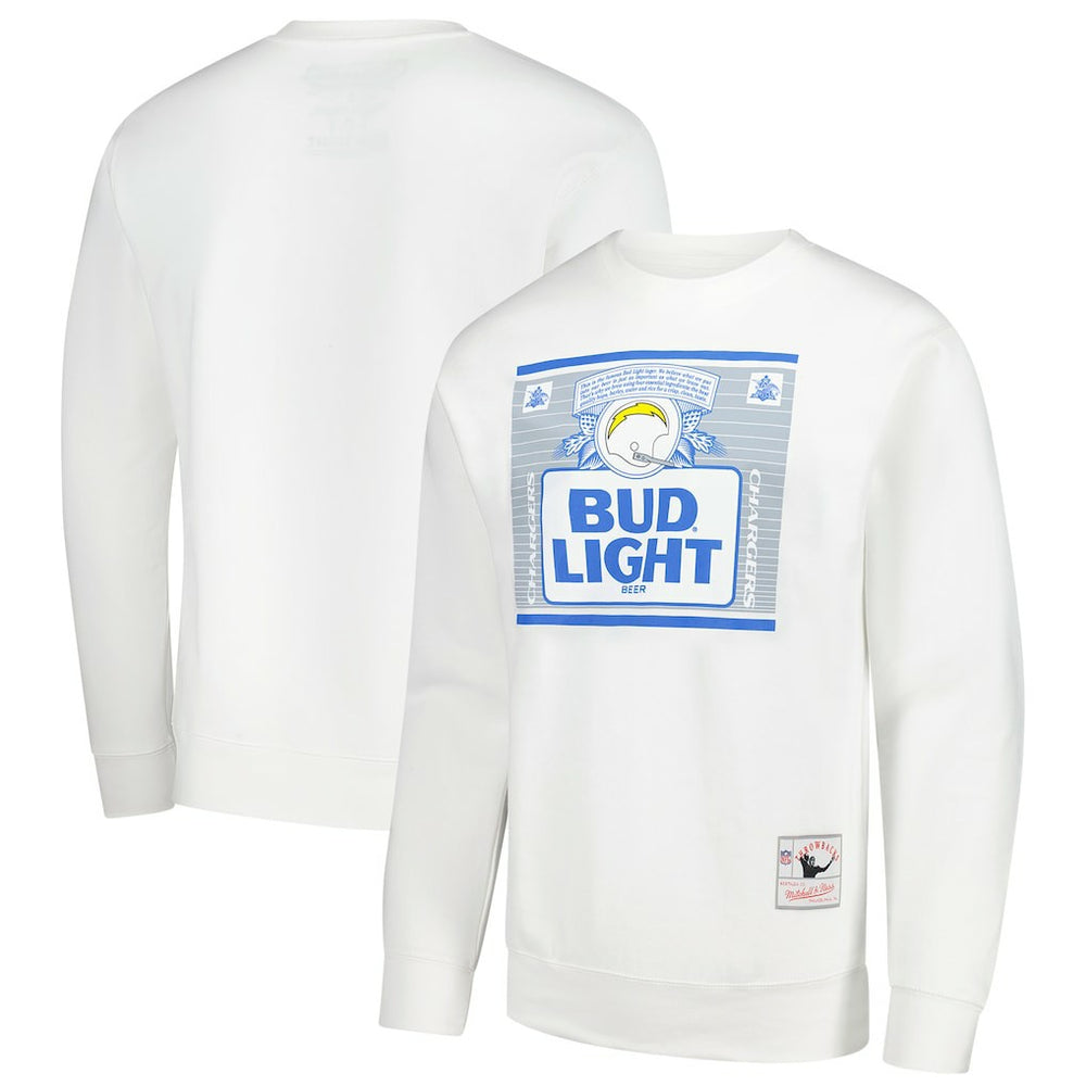 Mitchell & Ness Los Angeles Chargers x Bud Light The Crest Pullover Sweatshirt White