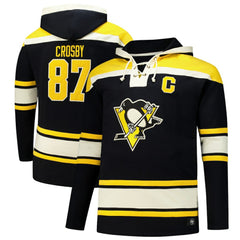 Sidney Crosby Pittsburgh Penguins '47 Big & Tall Lace-up Pullover Hoodie - Black - NHL 202331509
