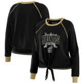 New Orleans Saints WEAR by Erin Andrews Women's Plus Size Tie-Front Long Sleeve Top Black/Gold