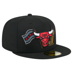 Chicago Bulls State Stitch 59FIFTY Fitted Hat Black | New Era Near Me