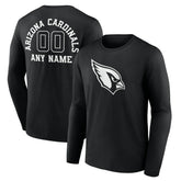 Arizona Cardinals Personalized Name & Number Monochrome Long Sleeve T-Shirt Black