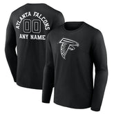 Atlanta Falcons Personalized Name & Number Monochrome Long Sleeve T-Shirt Black