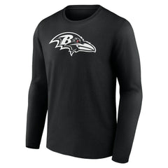 Baltimore Ravens Personalized Name & Number Monochrome Long Sleeve T-Shirt Black