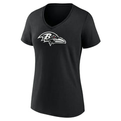 Baltimore Ravens Women's Personalized Name & Number Monochrome V-Neck T-Shirt Black