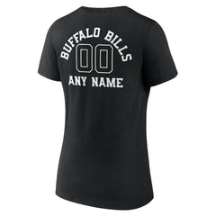 Buffalo Bills Women's Personalized Name & Number Monochrome V-Neck T-Shirt Black