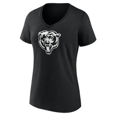 Chicago Bears Women's Personalized Name & Number Monochrome V-Neck T-Shirt Black