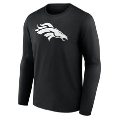 Denver Broncos Personalized Name & Number Monochrome Long Sleeve T-Shirt Black
