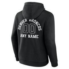 Denver Broncos Personalized Name & Number Pullover Hoodie Black