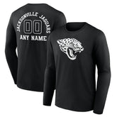 Jacksonville Jaguars Personalized Name & Number Monochrome Long Sleeve T-Shirt Black