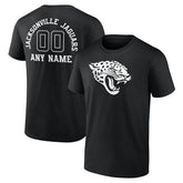 Jacksonville Jaguars Personalized Name & Number Monochrome T-Shirt Black