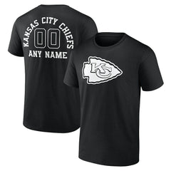 Kansas City Chiefs Personalized Name & Number Monochrome T-Shirt Black