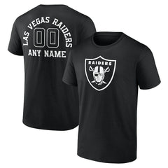 Las Vegas Raiders Personalized Name & Number Monochrome T-Shirt Black