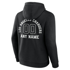 Los Angeles Chargers Personalized Name & Number Pullover Hoodie Black