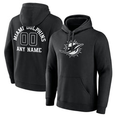 Miami Dolphins Personalized Name & Number Pullover Hoodie Black