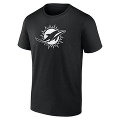 Miami Dolphins Personalized Name & Number Monochrome T-Shirt Black