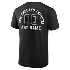 New England Patriots Personalized Name & Number Monochrome T-Shirt Black