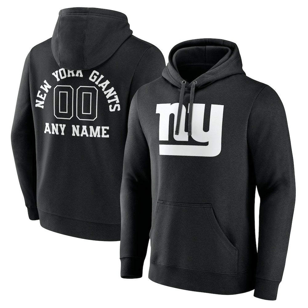 New York Giants Personalized Name & Number Pullover Hoodie Black
