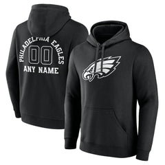 Philadelphia Eagles Personalized Name & Number Pullover Hoodie Black