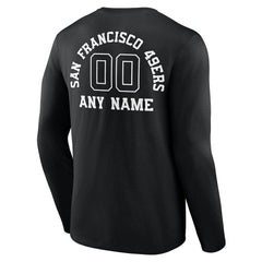 San Francisco 49ers Personalized Name & Number Monochrome Long Sleeve T-Shirt Black