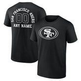 San Francisco 49ers Personalized Name & Number Monochrome T-Shirt Black