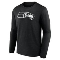 Seattle Seahawks Personalized Name & Number Monochrome Long Sleeve T-Shirt Black
