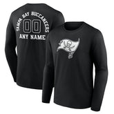 Tampa Bay Buccaneers Personalized Name & Number Monochrome Long Sleeve T-Shirt Black