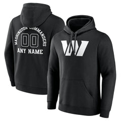 Washington Commanders Personalized Name & Number Pullover Hoodie Black