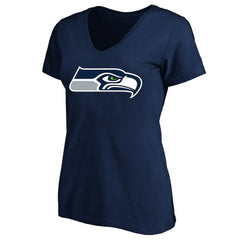 Fanatics Seattle Seahawks Women's Plus Size V-Neck T-Shirt College Navy