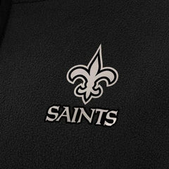 New Orleans Saints Antigua Women's Brushed Carbon Figure Half-Zip Pullover Sweatshirt – Black