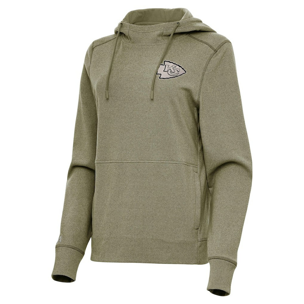 Kansas City Chiefs Antigua Women's Justice Pullover Hoodie Olive