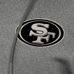 San Francisco 49ers Antigua Women's Justice Pullover Hoodie Heather Black