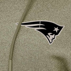 New England Patriots Antigua Women's Justice Pullover Hoodie Olive