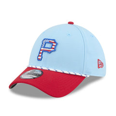 Pittsburgh Pirates New Era 2025 Fourth of July 39THIRTY Flex Hat - Light Blue/Red - New Era Lifestyle