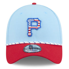 Pittsburgh Pirates New Era 2025 Fourth of July 39THIRTY Flex Hat - Light Blue/Red - New Era Lifestyle