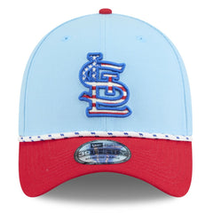 St. Louis Cardinals New Era 2025 Fourth of July 39THIRTY Flex Hat - Light Blue/Red - New Era Lifestyle