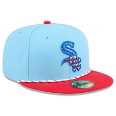 Chicago White Sox New Era 2025 Fourth of July 59FIFTY Fitted Hat - Light Blue/Red - New Era on Sale