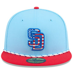 San Diego Padres New Era 2025 Fourth of July 59FIFTY Fitted Hat - Light Blue/Red - New Era on Sale