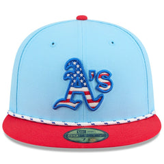 Athletics New Era 2025 Fourth of July 59FIFTY Fitted Hat - Light Blue/Red - New Era Sale