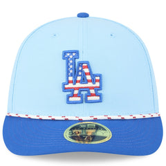 Los Angeles Dodgers New Era 2025 Fourth of July Low Profile 59FIFTY Fitted Hat - Light Blue/Royal - New Era Discount
