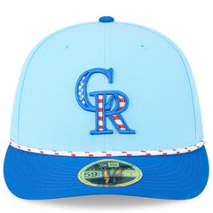 Colorado Rockies New Era 2025 Fourth of July Low Profile 59FIFTY Fitted Hat - Light Blue/Blue - New Era Discount